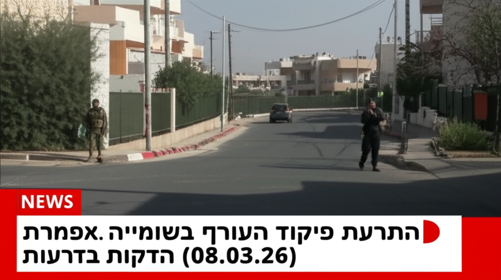 התרעת פיקוד העורף בשומריה: צפויות התרעות בדקות הקרובות (08.03.26) 🔴