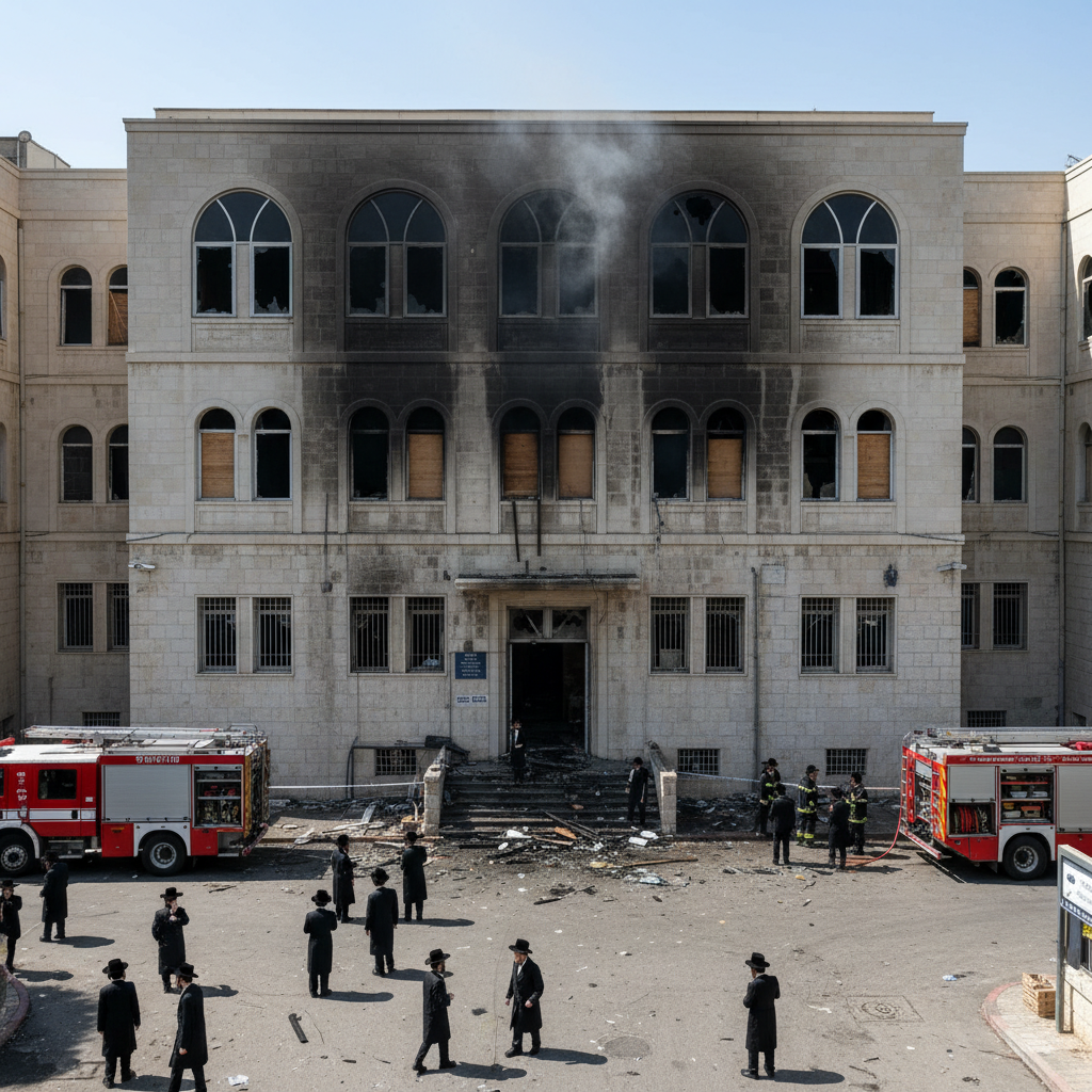 דליקה פרצה בישיבה בביתר עילית, מה שהוביל לפינוי בטוח של...
