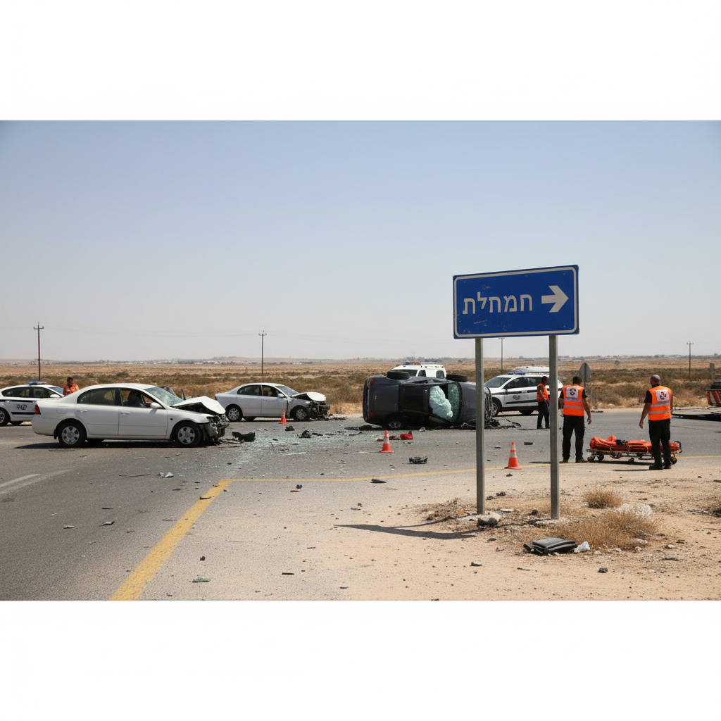 חמש נשים נפצעו בתאונה קשה בצומת טללים, בה היו מעורבים...